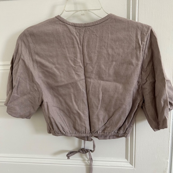 Cropped Wrap Shirt - Picture 2 of 5